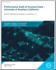 Performance Audit of Incurred Costs, University of Southern California