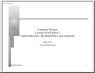 Aswath Damodaran - Corporate Finance, Capital Structure, Dividend Policy and Valuation