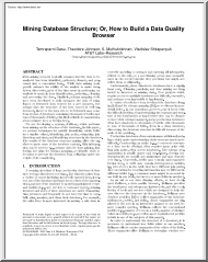 Mining Database Structure, Or, How to Build a Data Quality Browser