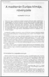 Kormány Gyula - A mediterrán Európa klímája, növényzete