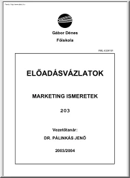 GDF Dr. Pálinkás Jenő - Marketing ismeretek