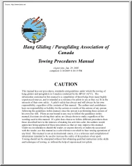 Hang Gliding and Paragliding Association of Canada, Towing Procedures Manual