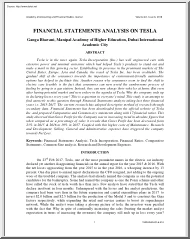 Ganga Bhavani - Financial Statements Analysis on Tesla