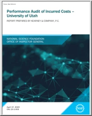 Performance Audit of Incurred Costs, University of Utah