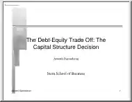 Aswath Damodaran - The Debt-Equity Trade Off, The Capital Structure Decision