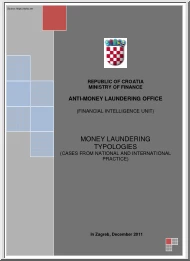 Money Laundering Typologies, Cases from National and International Practice