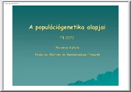 Pecsenye Katalin - A populációgenetika alapjai