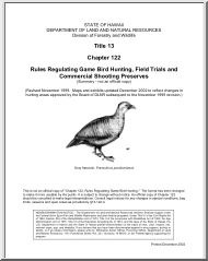 Rules Regulating Game Bird Hunting, Field Trials and Commercial Shooting Preserves