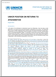 UNHCR Position on Returns to Afghanistan