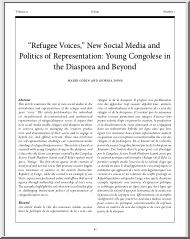 Godin-Doná - Refugee Voices, New Social Media and Politics of Representation, Young Congolese in the Diaspora and Beyond