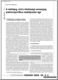 Spránitz Gergely - A médiajog, mint a közösségi versenyjog szektorspecifikus szabályozási ága