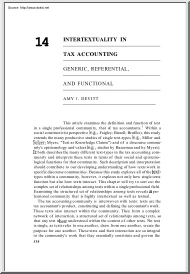 Amy J . Devitt - Intertextuality in Tax Accounting, Generic, Referential and Functional