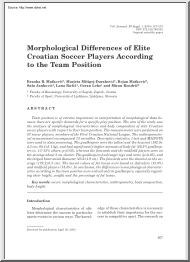 Matkovic-Durakovic-Jankovic - Morphological Differences of Elite Croatian Soccer Players According to the Team Position
