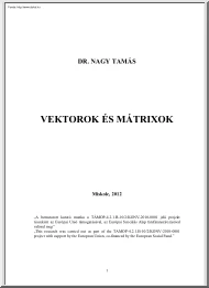 Dr. Nagy Tamás - Vektorok és Mátrixok