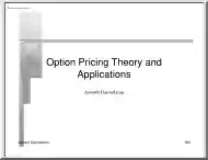 Aswath Damodaran - Option Pricing Theory and Applications