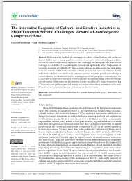 The Innovative Response of Cultural and Creative Industries to Major European Societal Challenges, Toward a Knowledge and Competence Base