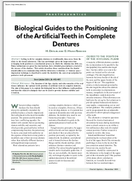 Devlin-Reddick - Biological guides to the positioning of the artificial teeth in complete dentures
