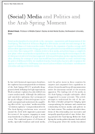 Khaled Hroub - Social Media and Politics and the Arab Spring Moment
