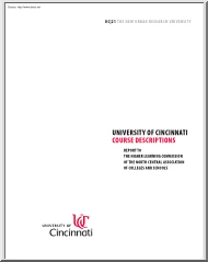 University of Cincinnati Course Description