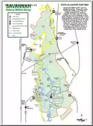 State Alligator Hunt Map, Savannah NWR