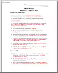 American Colonies Test, Study Guide