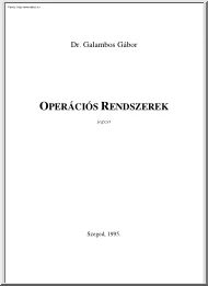 Dr. Galambos Gábor - Operációs rendszerek, 1995