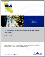 Michael W. Krauss - The Inequality of Politics, Social Class Rank and Political Participation