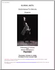 Global Arts, Performance for School Presents, William Shakespeares Hamlet