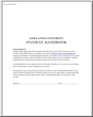 Loma Linda University, Student Handbook