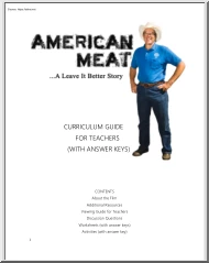 American Meat, Curriculum Guide for Teachers with Answer Keys