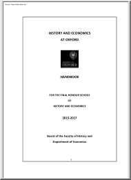 History and Economics at Oxford, Handbook