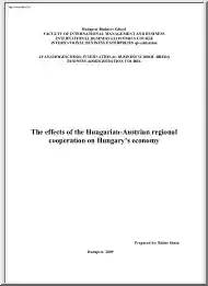 Bálint Sánta - The effects of the Hungarian-Austrian regional cooperation on Hungarys economy