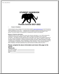 Fortine School, Student Handbook
