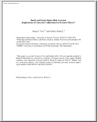 James-Vjollca - Small and Large Stakes Risk Aversion, Implications of Concavity Calibration for Decision Theory