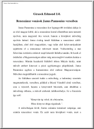 Girasek Edmond - Reneszánsz vonások Janus Pannonius verseiben