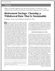 Retirement Savings, Choosing a Withdrawal Rate That Is Sustainable