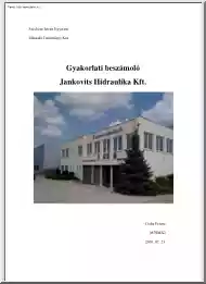 Csiba Ferenc - Gyakorlati beszámoló, Jankovits Hidraulika Kft.