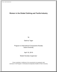 Sabrina Tager - Women in the Global Clothing and Textile Industry