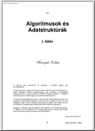 Hernyák Zoltán - Algoritmusok és adatstruktúrák, 1. félév