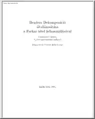 Csergőffy Tibor - Benders Dekompozíció általánosítása a Farkas tétel felhasználásával