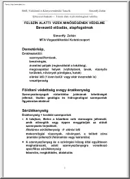 Simonffy  Zoltán - Felszín alatti vizek minőségének védelme