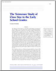 Frederick Mosteller - The Tennessee Study of Class Size in the Early School Grades