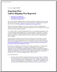 Iran Iraq War, Lull in Shipping War Reported
