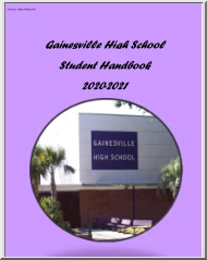 Gainesville High School, Student Handbook