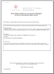 A framework to support digital humanities and cultural heritage studies research