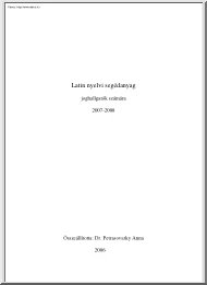 Dr. Petrasovszky Anna - Latin nyelvi segédanyag