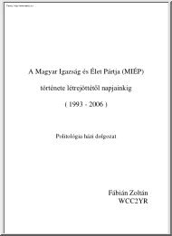 Fábián Zoltán - A MIÉP története 1993-2006 között