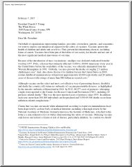 Group Vaccine Safety Letter to President Trump