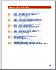 Index to Tables in SI Units