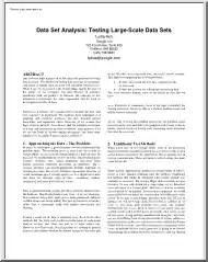 Lydia Ash - Data set analysis testing large scale data sets
